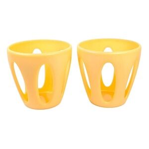 Guzzini Orange Space Age Cachepot Pair Plastic Planters Italy 1970s